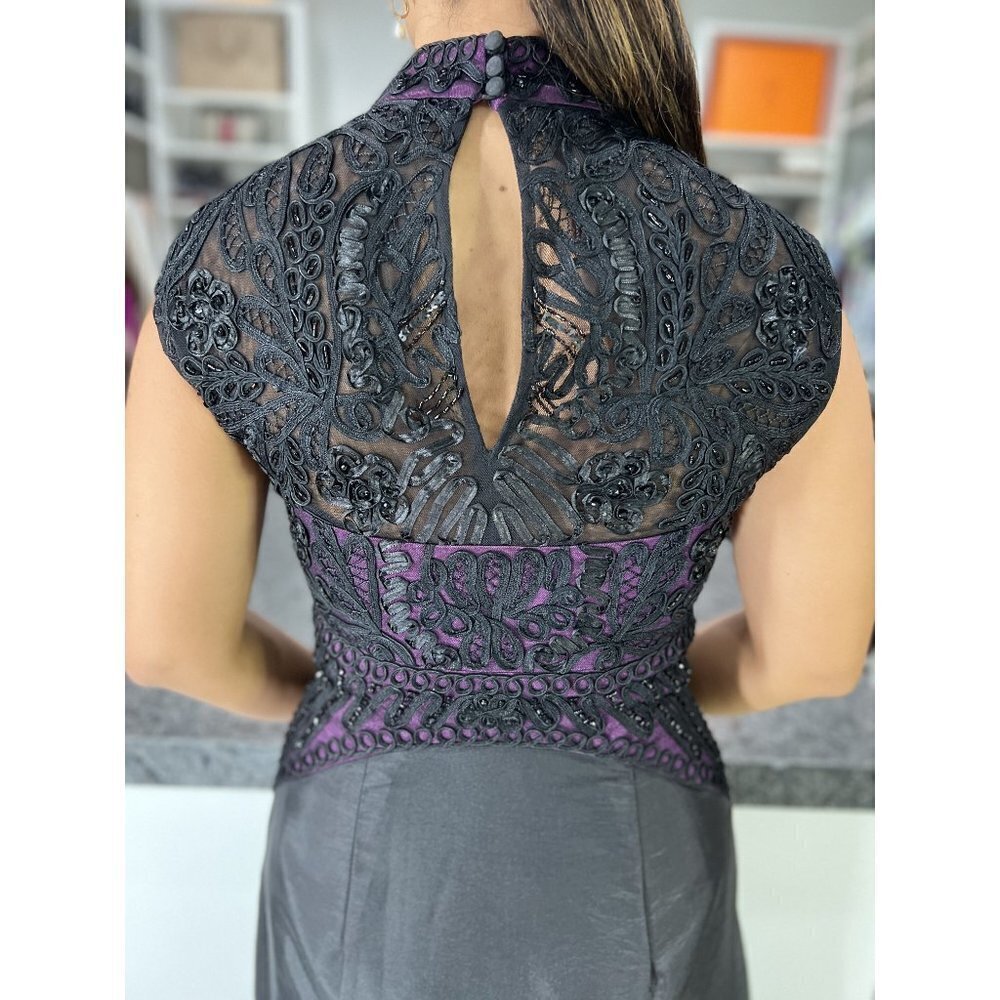 Rare NWT Sue Wong Purple Black Lace Formal Gown $495 - Picture 9 of 15